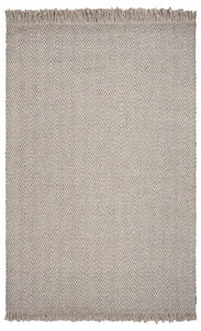 8'X10' Oatmeal Beige Hand Woven Herringbone Indoor Area Rug