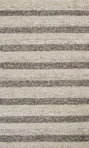 8'X10' Grey White Hand Woven Knobby Stripes Indoor Area Rug