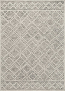 9'X12' Sand Beige Hand Tufted Diamond Pattern Indoor Area Rug