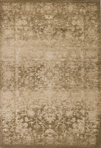 5'X8' Beige Machine Woven Distressed Floral Traditional Indoor Area Rug