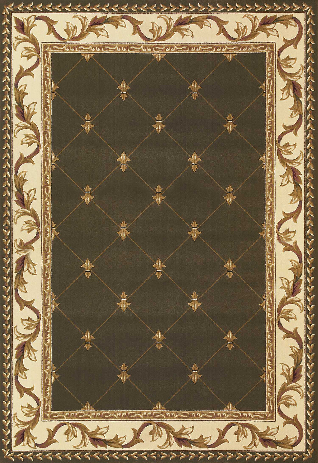 5'X8' Green Machine Woven Hand Carved Fleur De Lis Indoor Area Rug - 99fab 