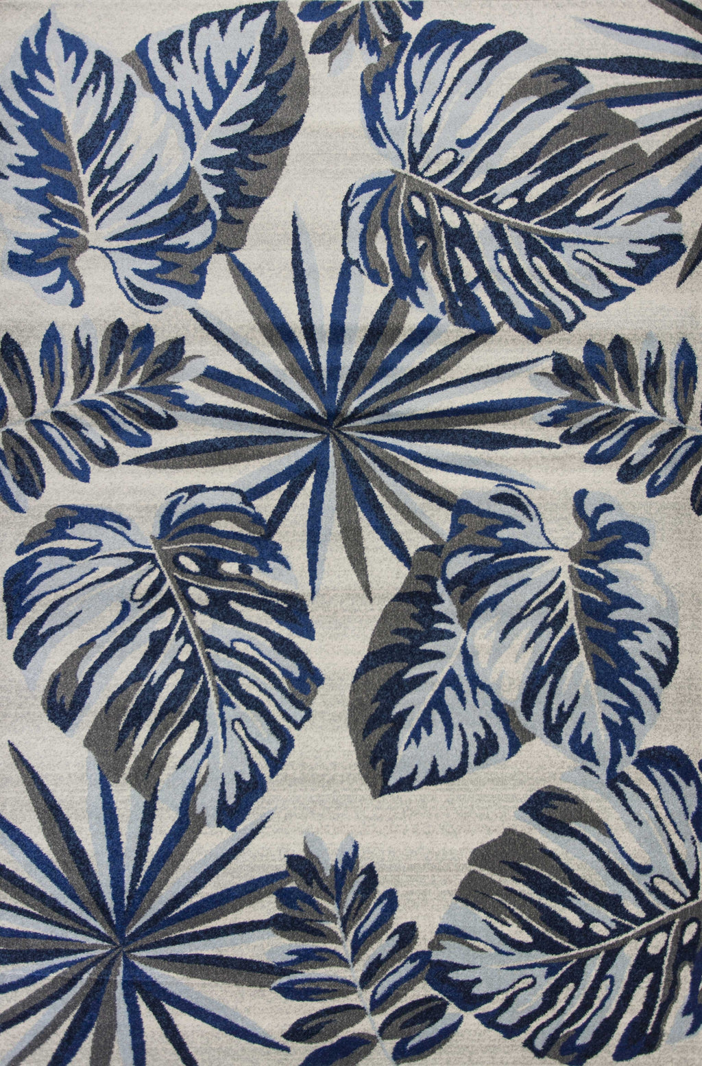 5'X8' Grey Blue Machine Woven Tropical Indoor Area Rug - 99fab 