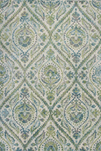 5' X 8' Ivory Or Teal Tropical Parisian Indoor Area Rug