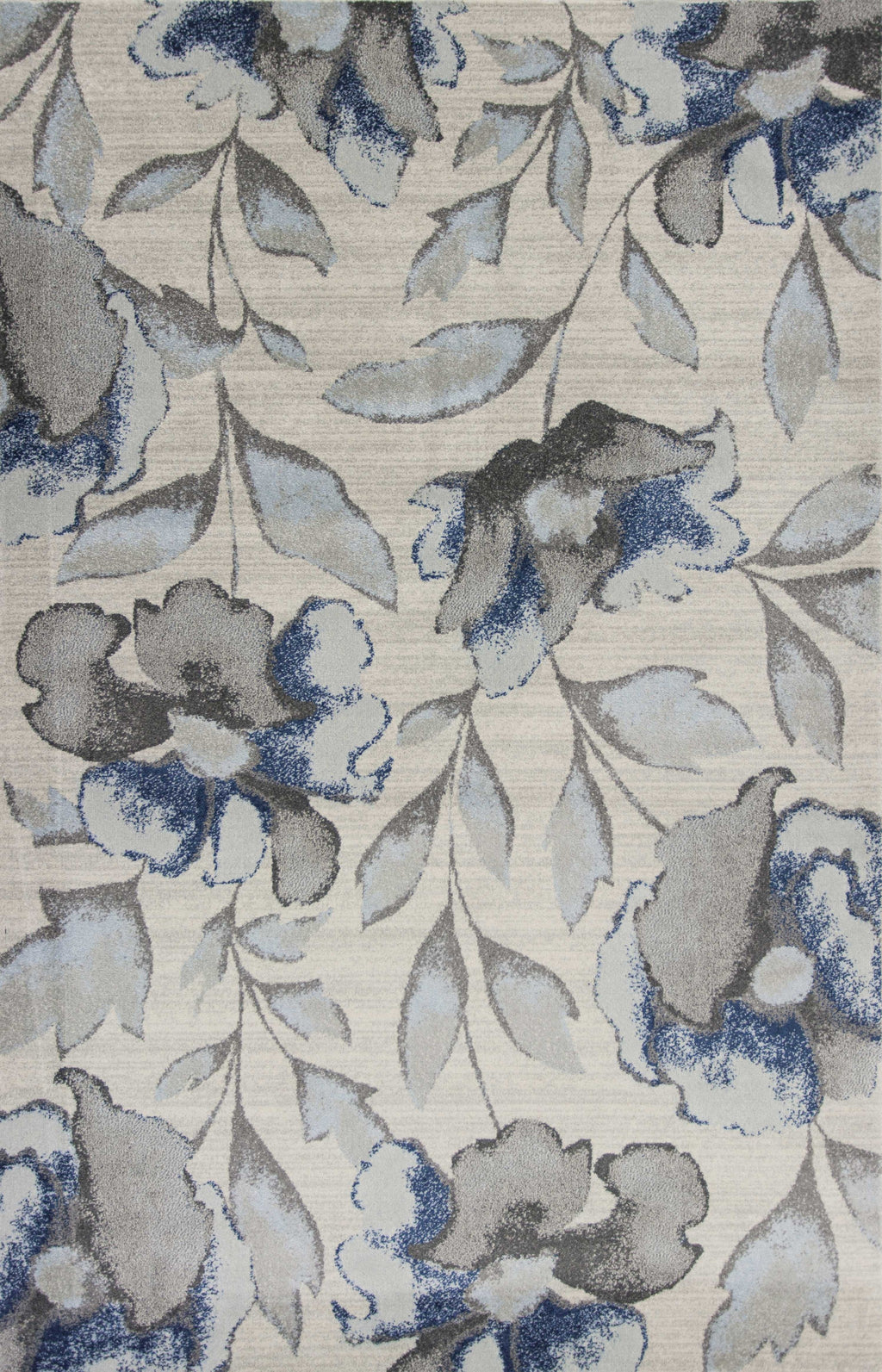 5' X 8' Grey Or Blue Floral Indoor Area Rug - 99fab 