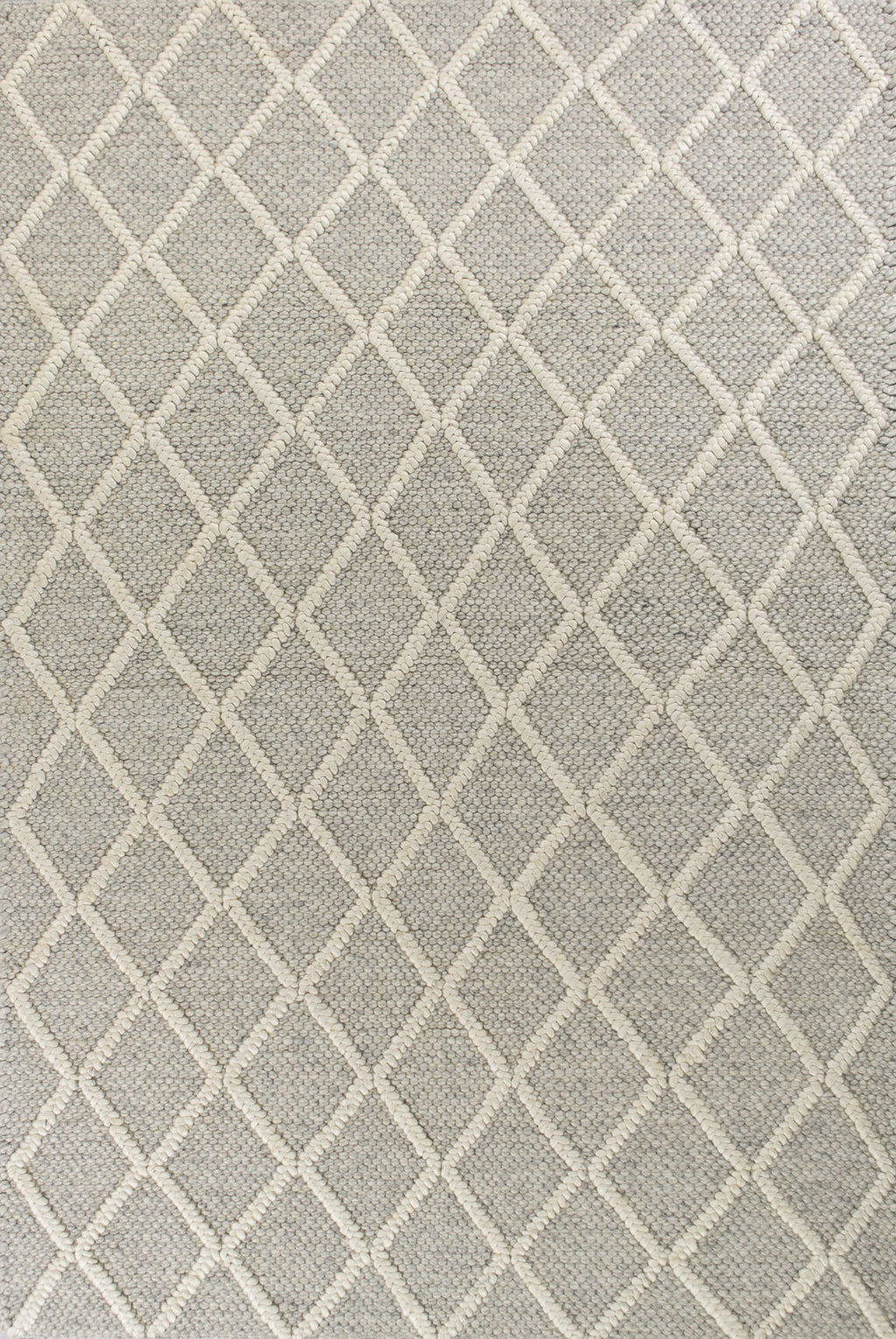 3' X 5' Grey Braided Diamonds Wool Indoor Area Rug - 99fab 