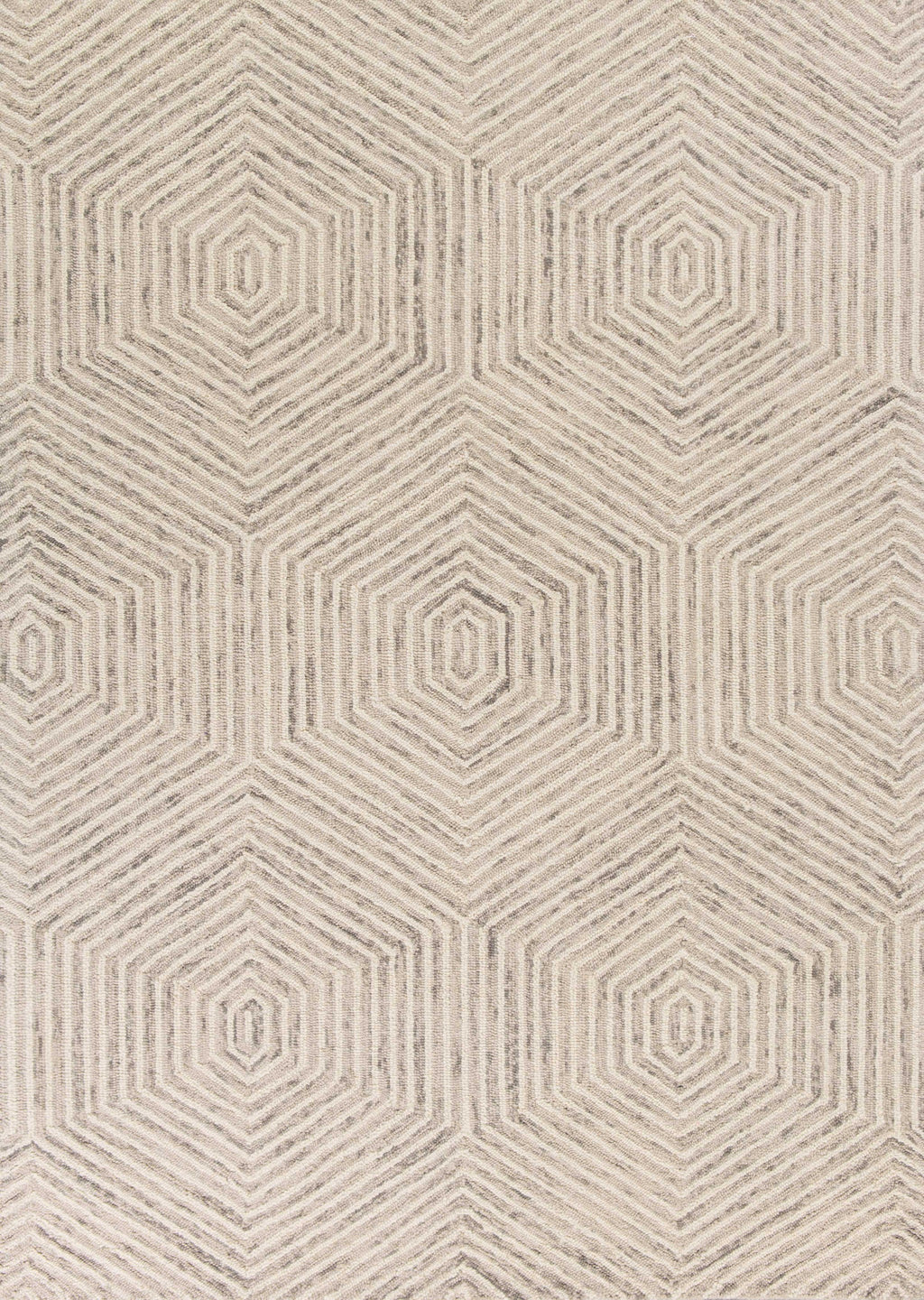 5' X 7' Ivory Geometric Hexagon Wool Indoor Area Rug - 99fab 