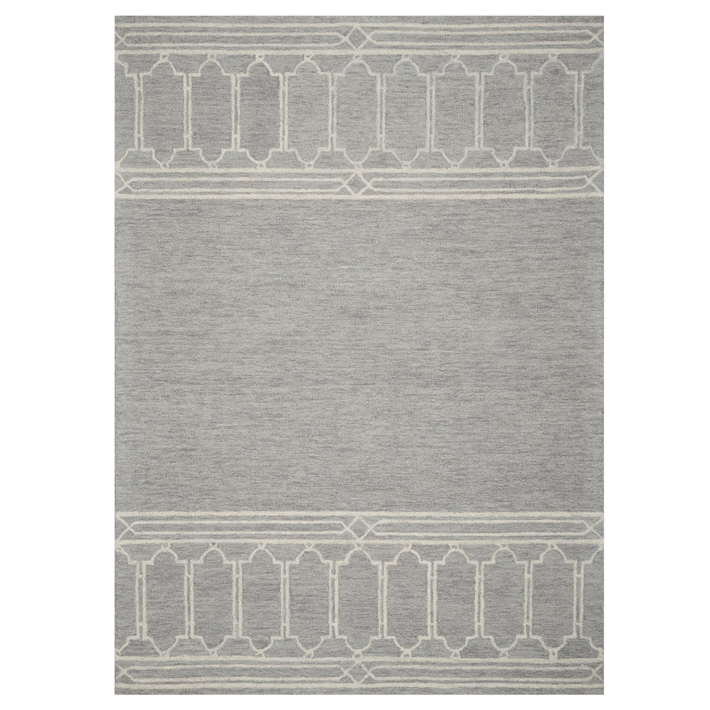 5' X 7' Grey Geometric Pattern Wool Indoor Area Rug - 99fab 