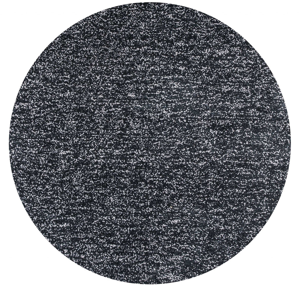 6' Round Black Heather Plain Indoor Area Rug - 99fab 