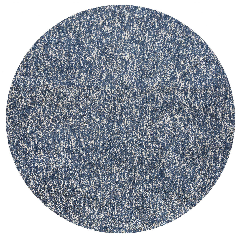 6' Round Indigo Or Ivory Heather Plain Indoor Area Rug - 99fab 