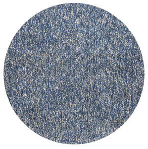 6' Round Indigo Or Ivory Heather Plain Indoor Area Rug