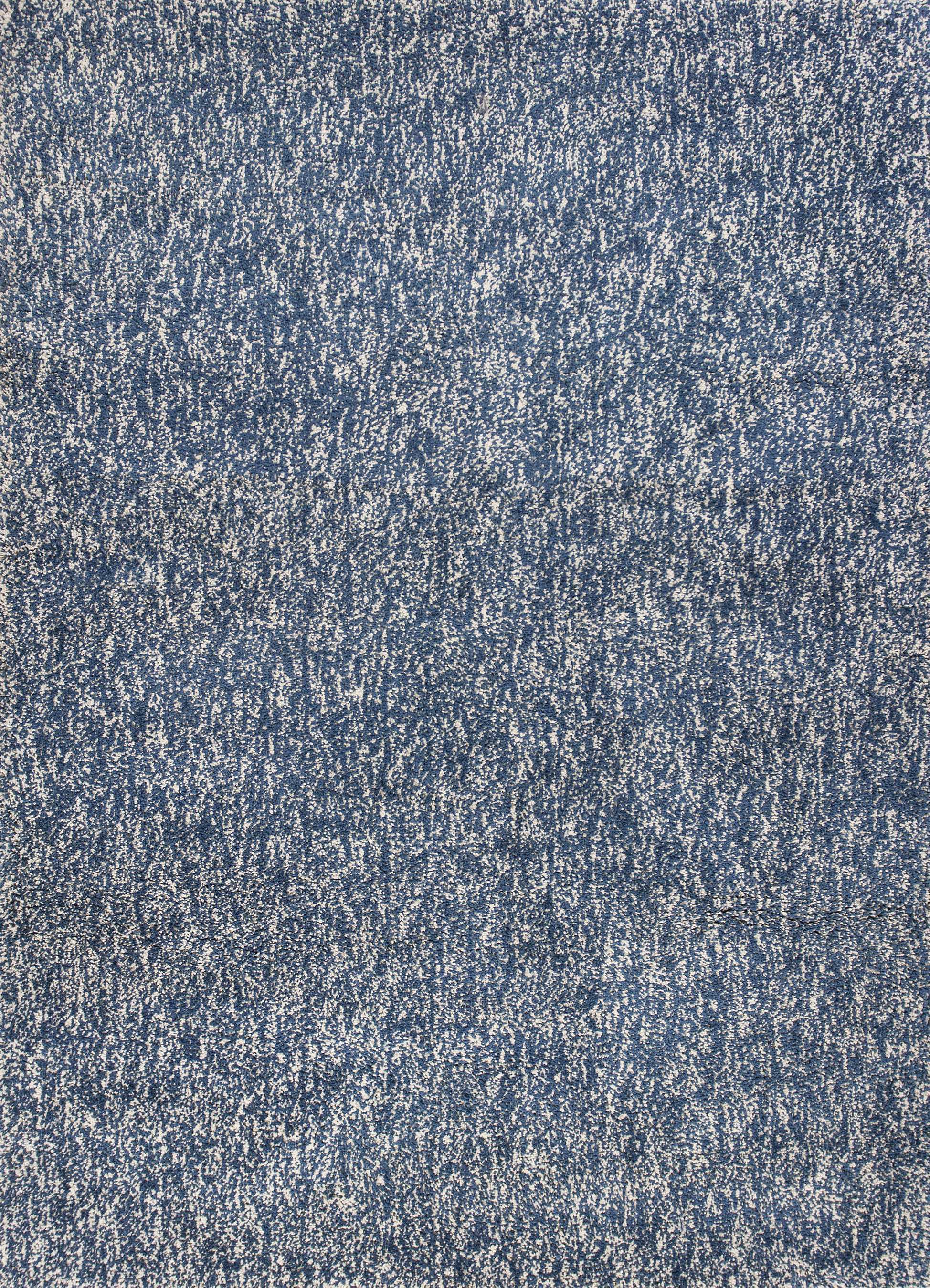 5'X7' Indigo Ivory Heather Indoor Shag Rug