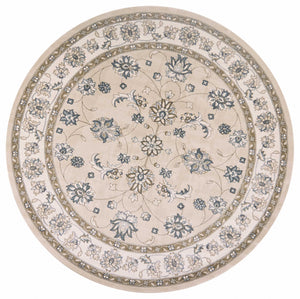 8' Round  Polypropylene Beige Or  Ivory  Area Rug