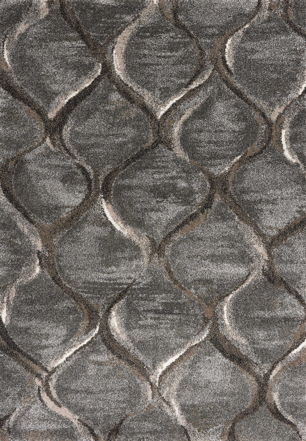 5'X8' Charcoal Grey Machine Woven Ogee Indoor Area Rug - 99fab 