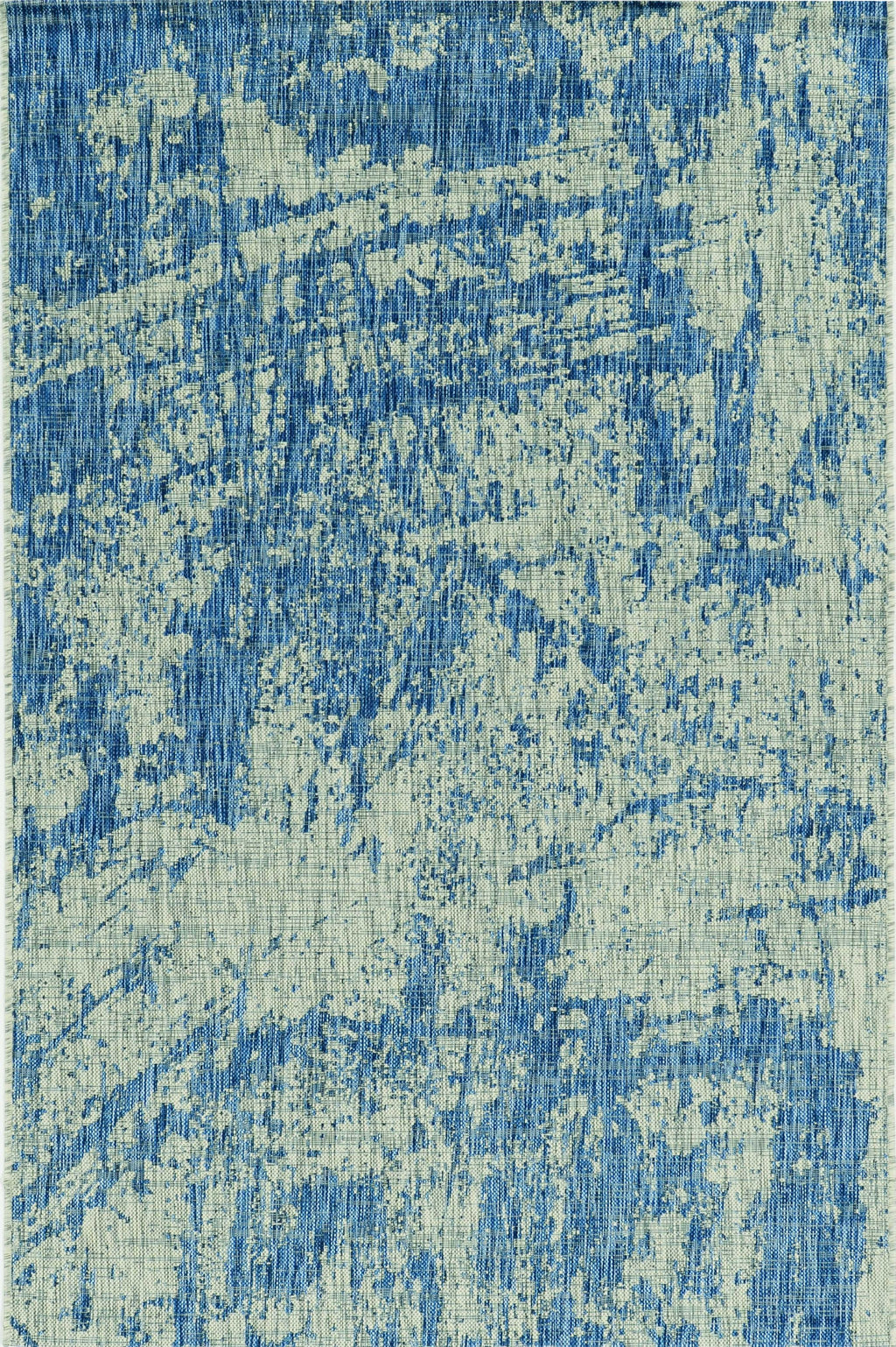 8' X 11' Grey Or  Denim Abstract Brushstrokes Uv Treated Indoor Area Rug - 99fab 