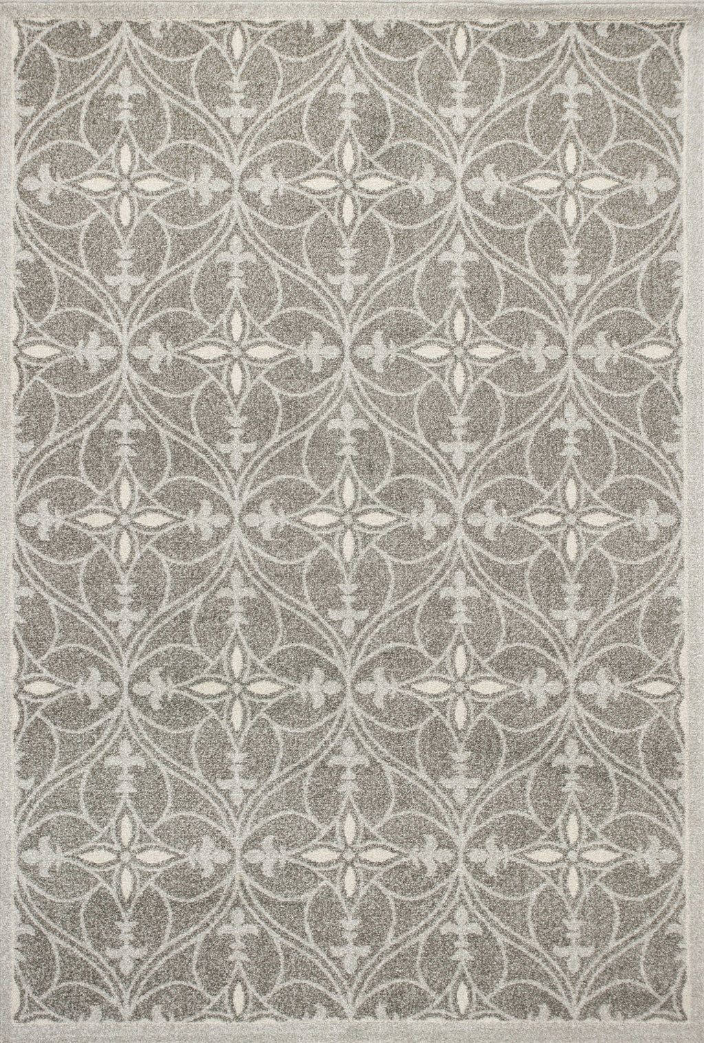 7' X 11' Grey Geometric Trellis Uv Treated Indoor Area Rug - 99fab 