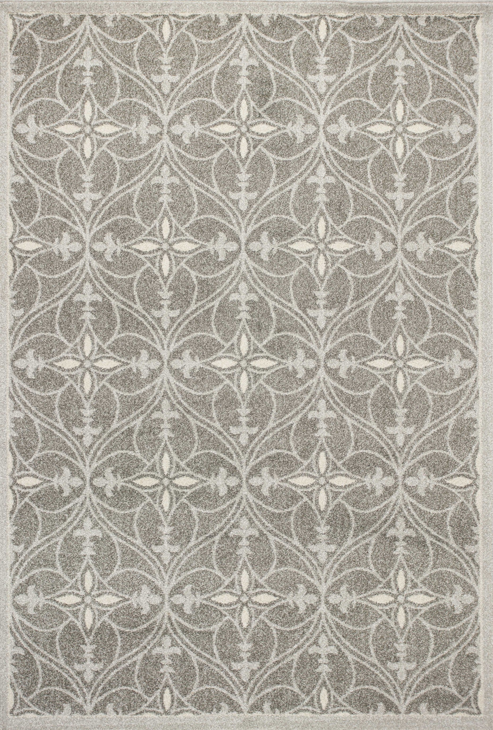 7' X 11' Grey Geometric Trellis Uv Treated Indoor Area Rug