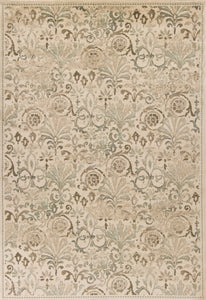 8'X11' Ivory Machine Woven Floral Traditional Indoor Area Rug