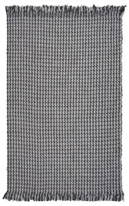 5'X8' Grey Hand Woven Houndstooth Indoor Area Rug