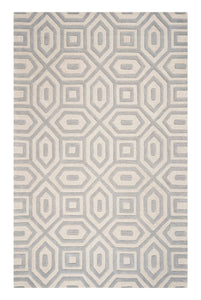 5'X8' Grey Hand Tufted Geometric Indoor Area Rug