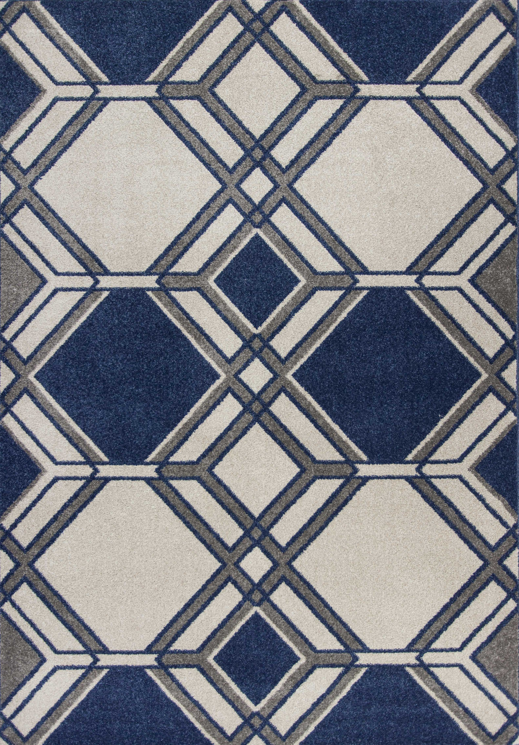 2' X 3' Ivory Or Denim Geometric Hexagon Uv Treated Accent Rug - 99fab 