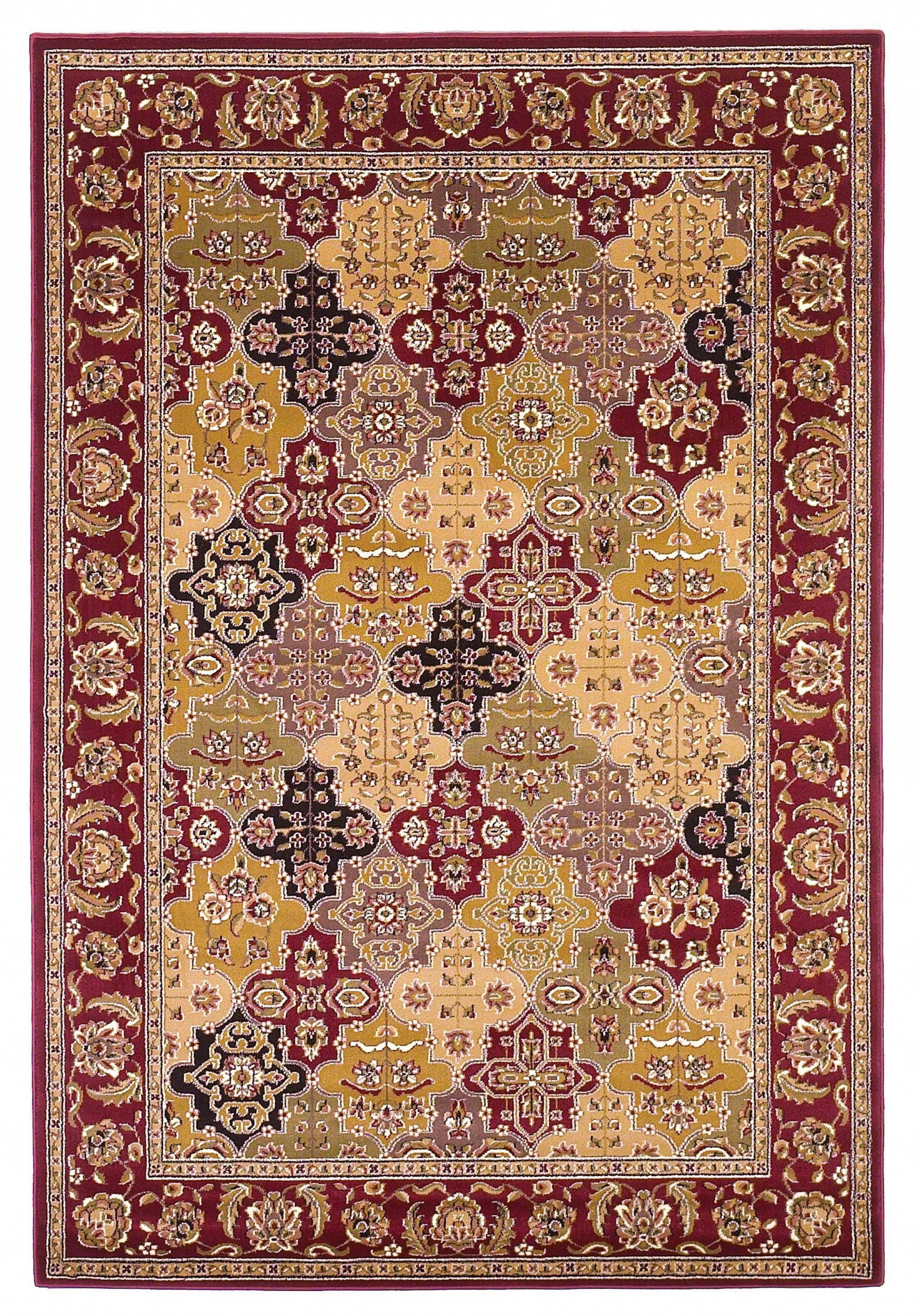 2'X3' Red Machine Woven Traditional Quatrefoil Indoor Accent Rug