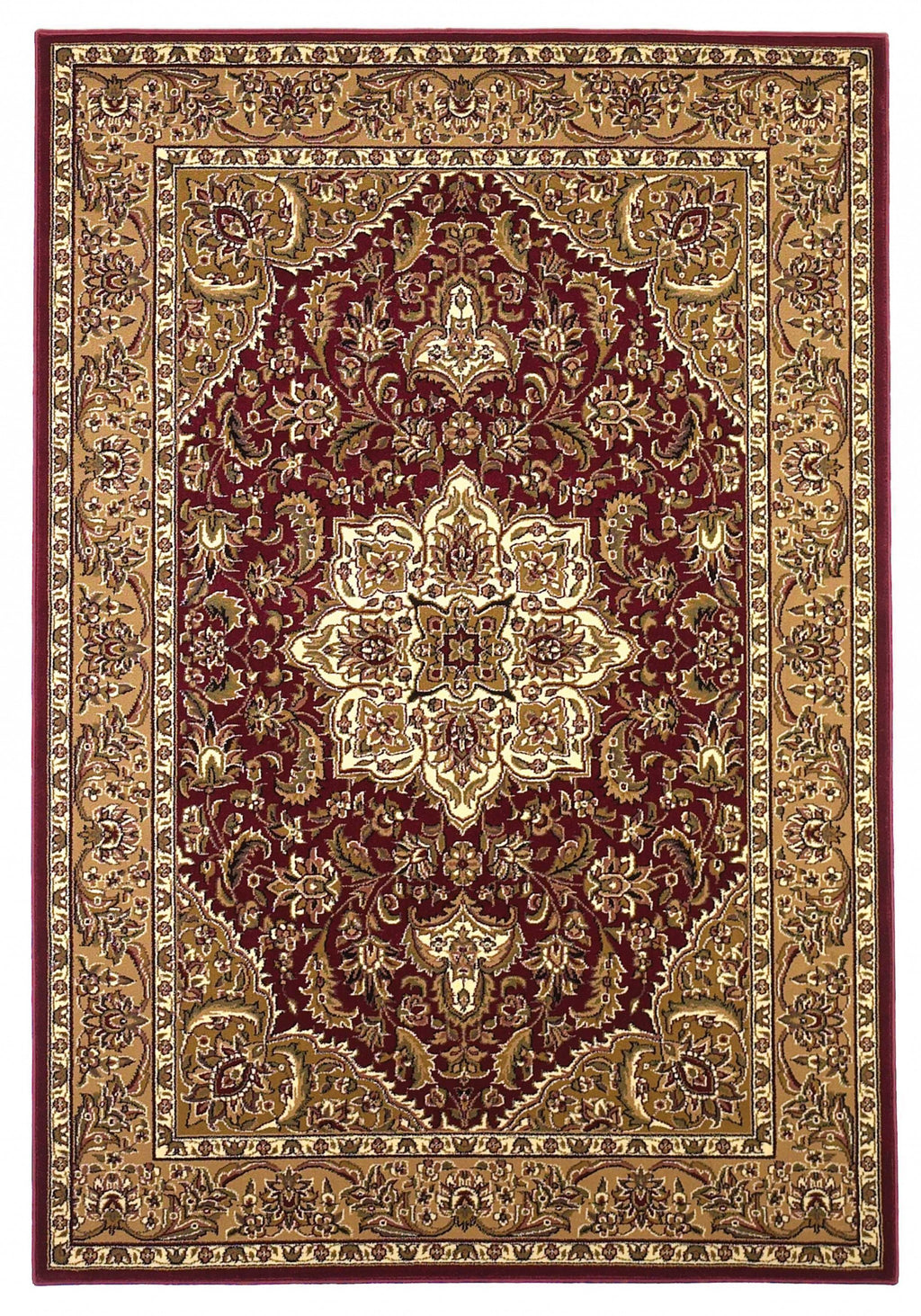 2' X 3' Polypropylene Red Or Beige Accent Rug - 99fab 