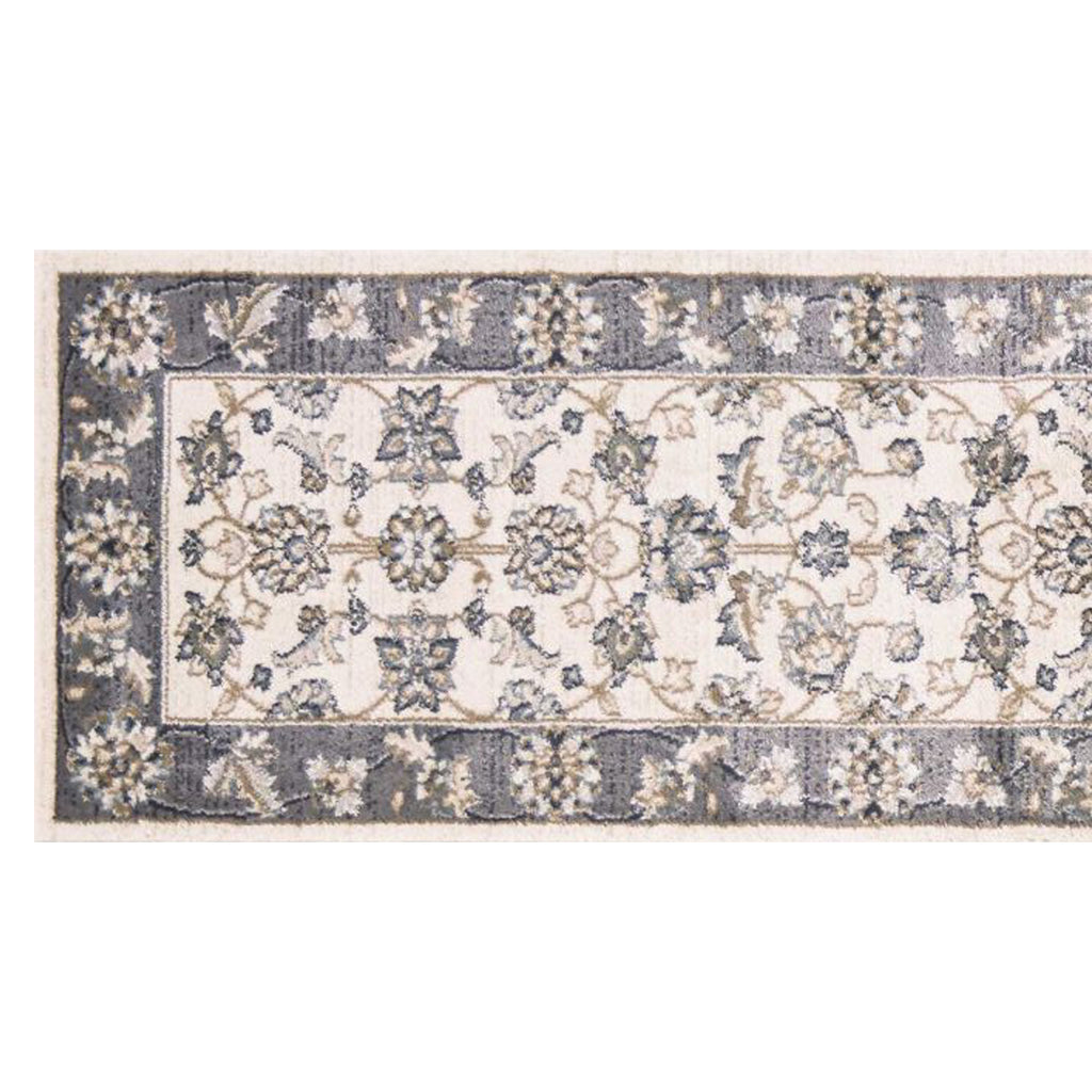 8' Gray And Ivory Runner Rug - 99fab 