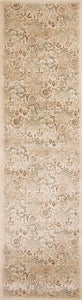 7' Ivory Machine Woven Floral Traditional Indoor Runner Rug