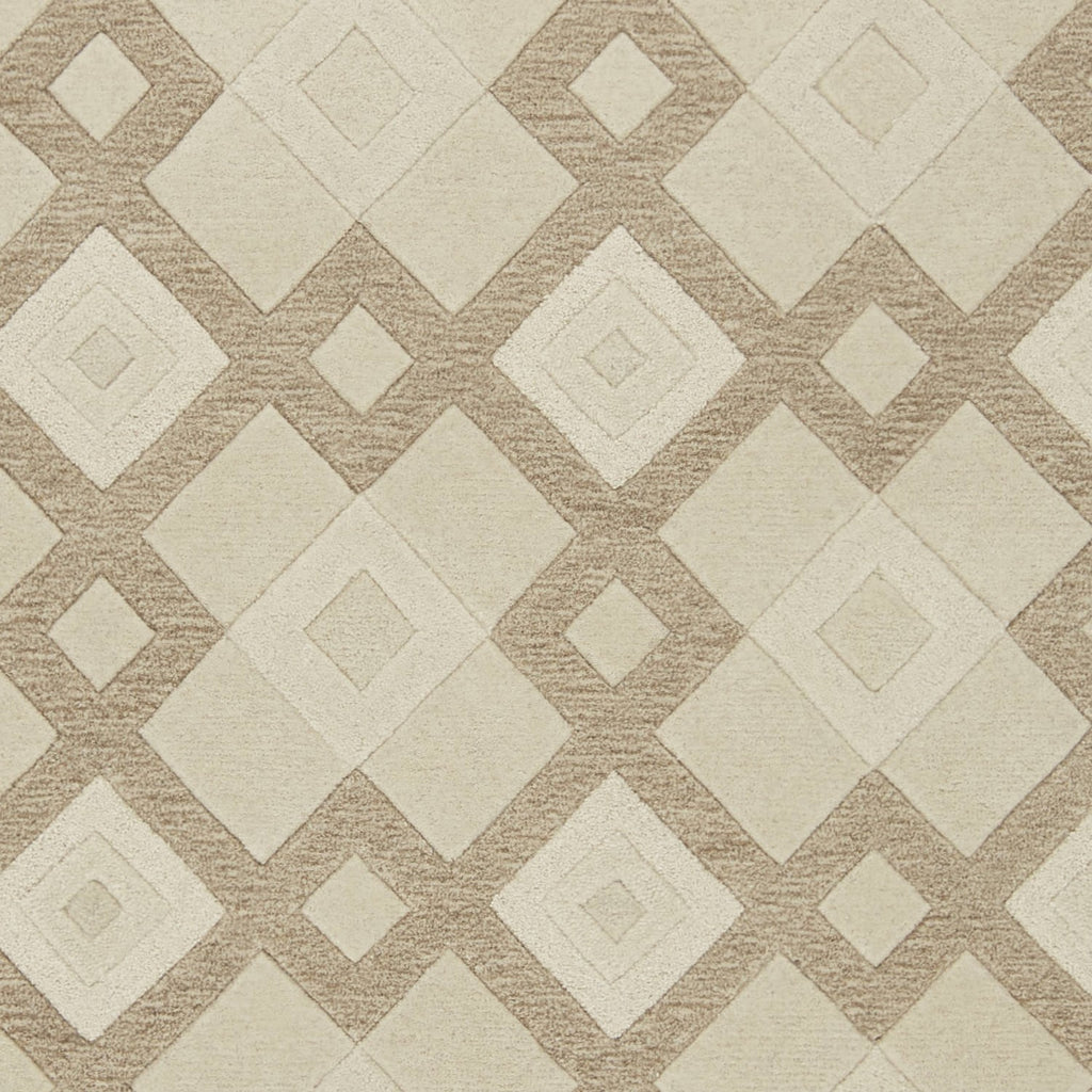 2' X 4' Ivory Diamond Wool Area Rug - 99fab 