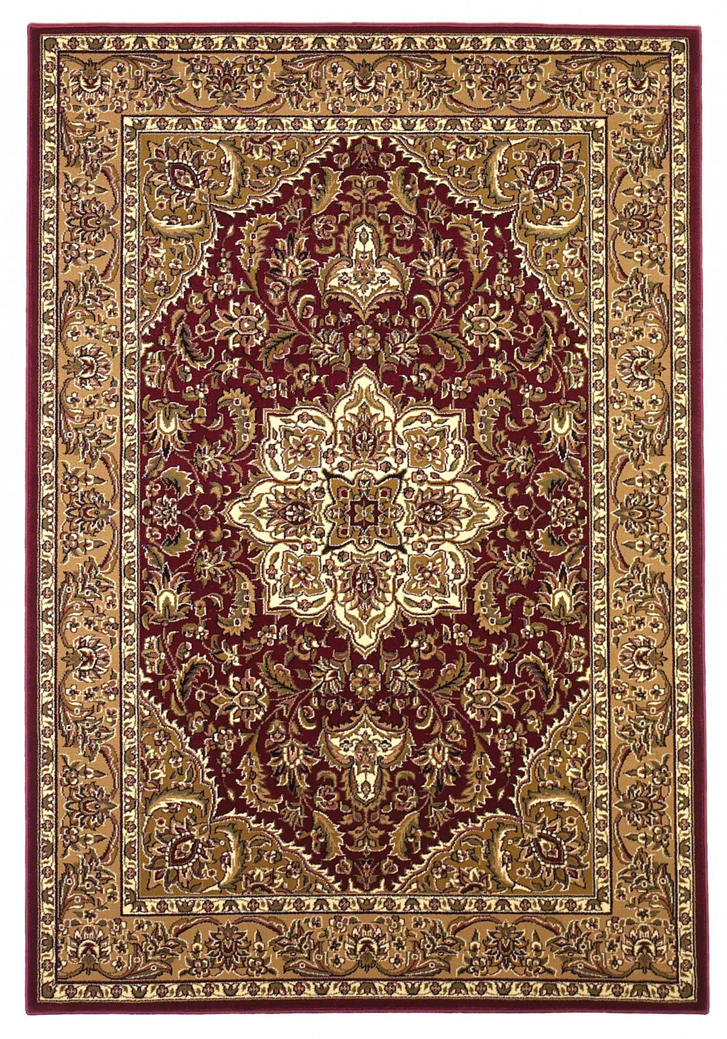 2' X 8' Red Or Beige Medallion Runner Rug - 99fab 