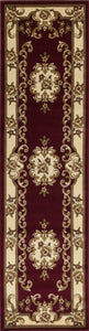 2' X 8' Red Or Ivory Medallion Runner Rug