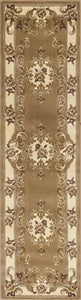 2' X 8' Beige Or Ivory Medallion Runner Rug