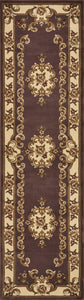 2' X 8' Plum Or Ivory Medallion Runner Rug