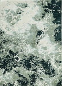 3'X5' Silver Machine Woven Abstract Watercolor Indoor Area Rug