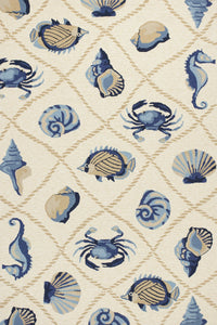 3' X 5' Sand Ocean Creatures Uv Treated Area Rug