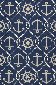 3' X 5' Navy Marine Uv Treated Area Rug