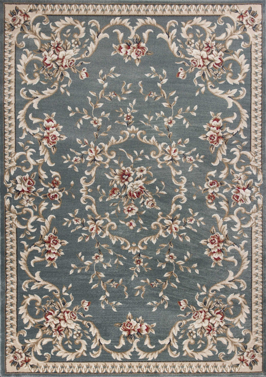 5'X8' Slate Blue Floral Indoor Area Rug - 99fab 