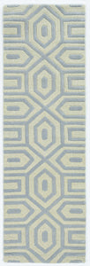 8' Grey Hand Tufted Geometric Indoor Runner Rug