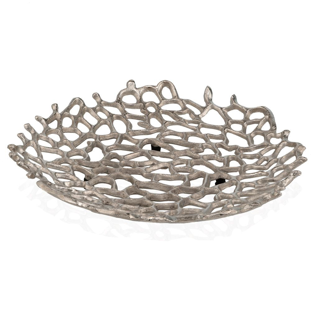 Modern Raw Silver Coral Centerpiece Plate - 99fab 