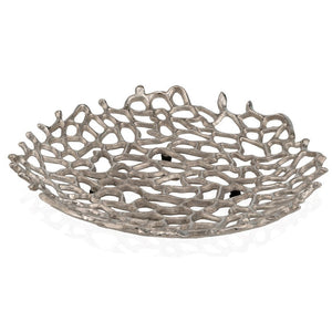 Modern Raw Silver Coral Centerpiece Plate