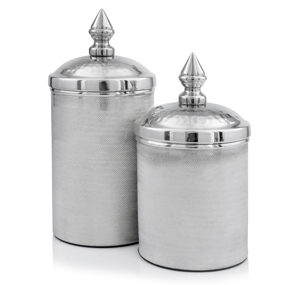 Silver Set Of 2 Canisters