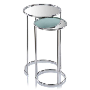 22" Silver Aluminum Round End Table