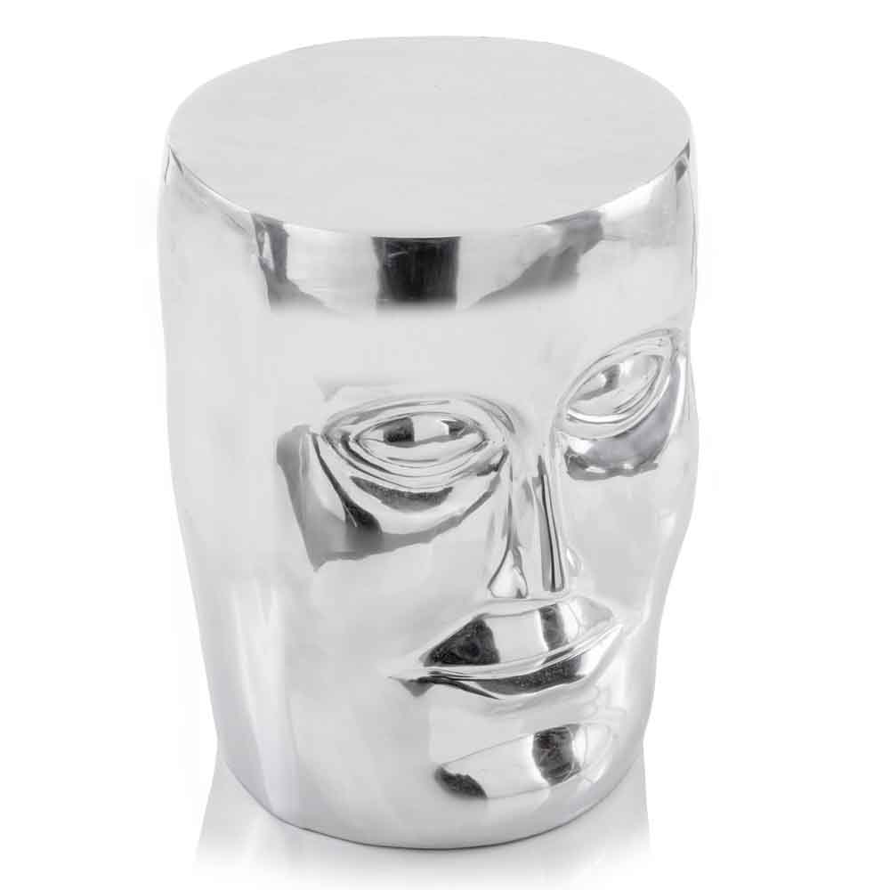 13" X 13" X 18" Silver Aluminum Face Stool