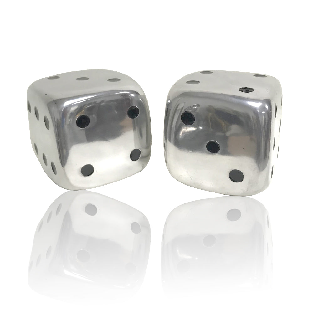 6" X 6" X 6" Buffed Decorative Dice Set Of 2