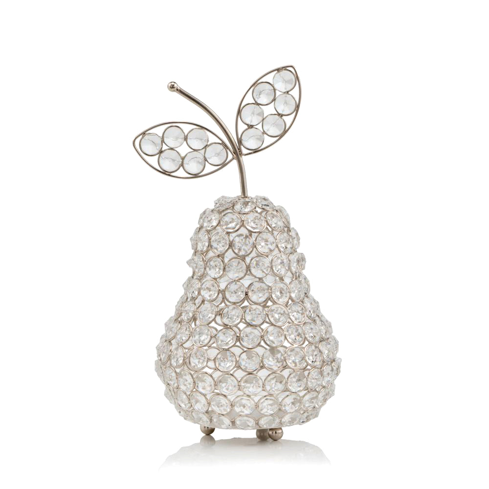 5.5" X 5.5" X 10" Silver Crystal Pear