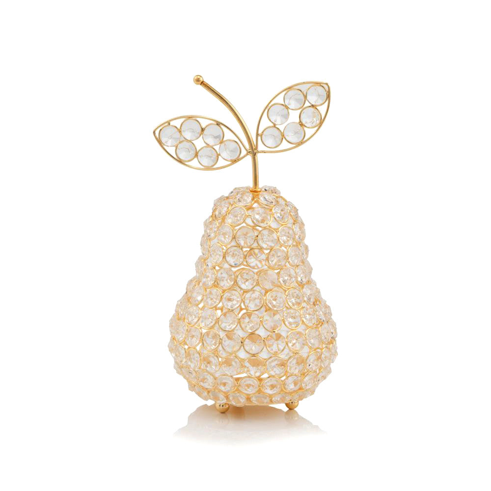 5.5" X 5.5" X 10" Gold Crystal Pear