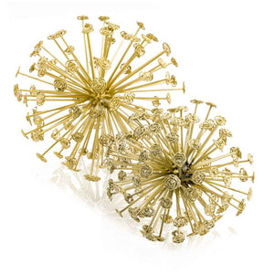 6.5" X 6.5" X 6.5" Gold Starburst Spheres Set Of 2