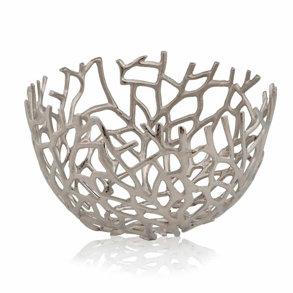 Round Silver Twigs Centerpiece Bowl - 99fab 