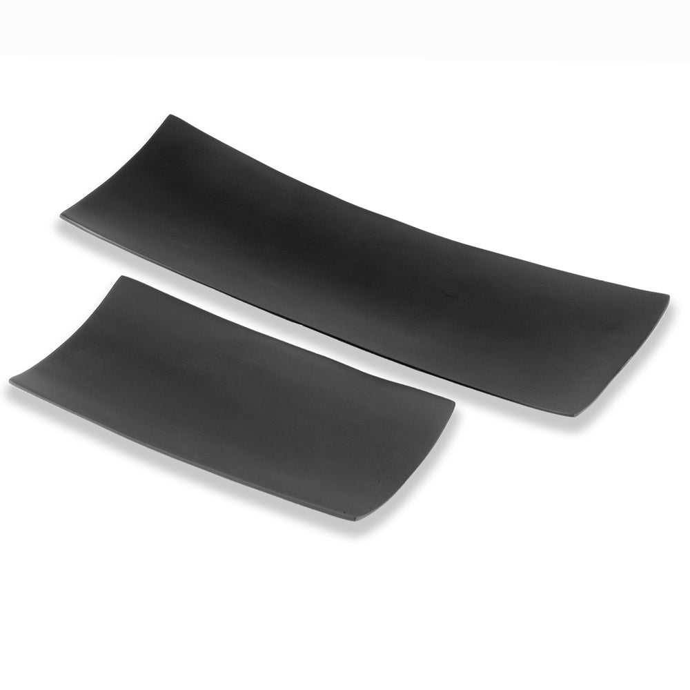 6" X 18" X 2" Black Long Trays Set Of 2