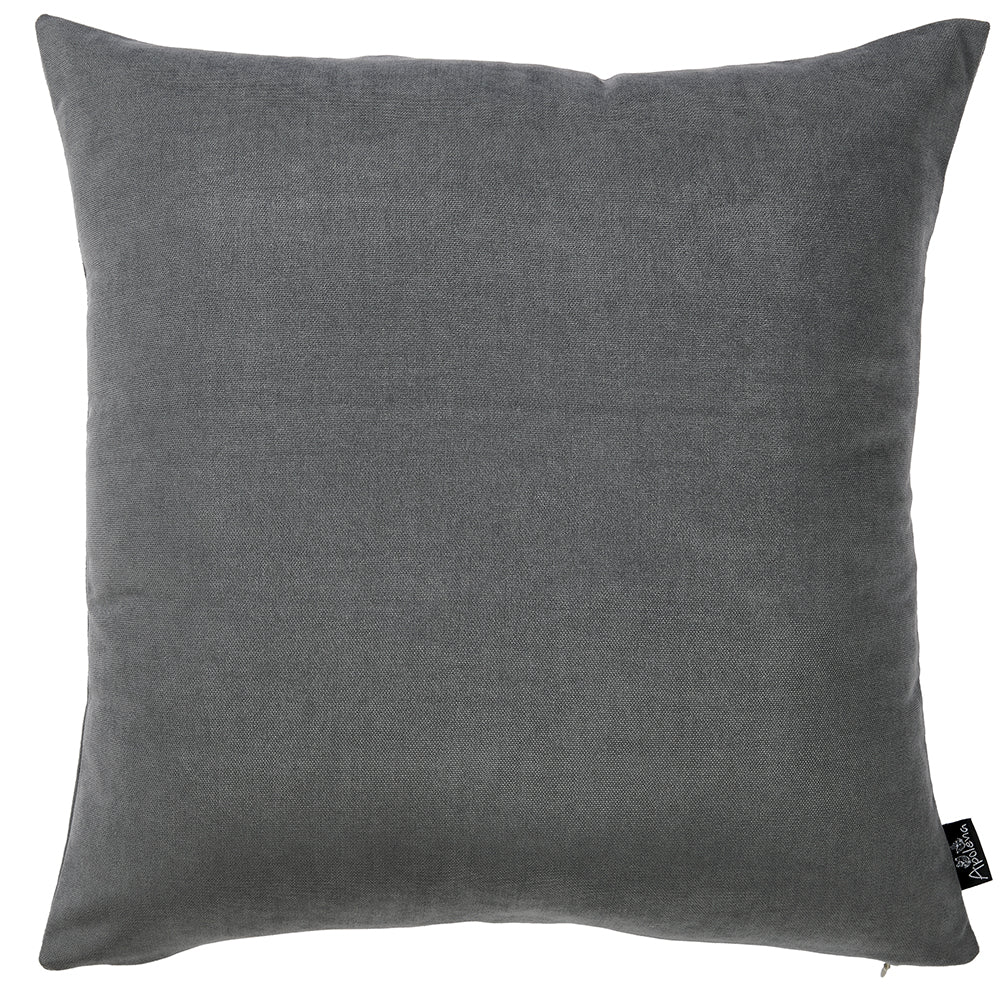 Set Of 2 Grey Brushed Twill Decorative Throw Pillow Covers - 99fab 